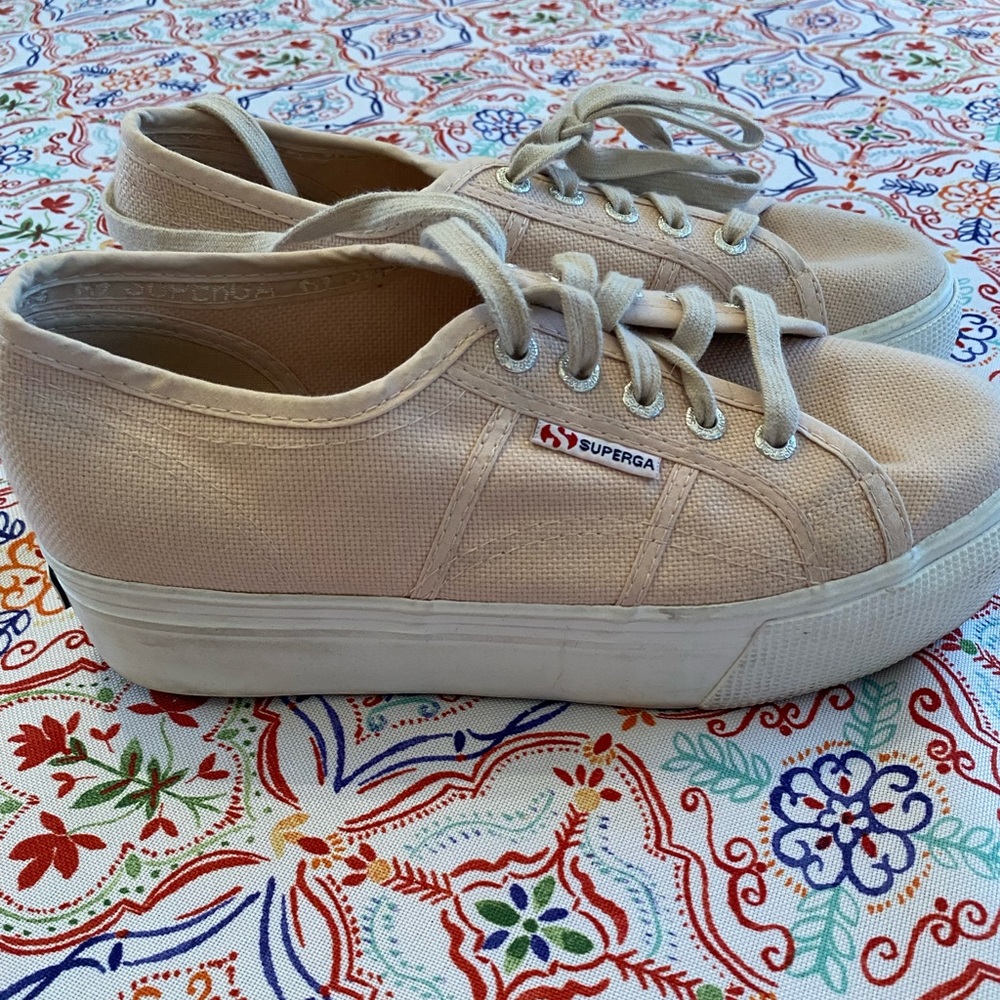 SUPERGA 2790 PINK PLATFORM SNEAKERS